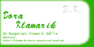 dora klamarik business card